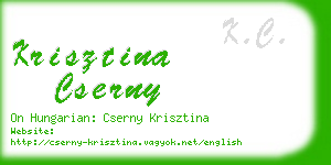 krisztina cserny business card